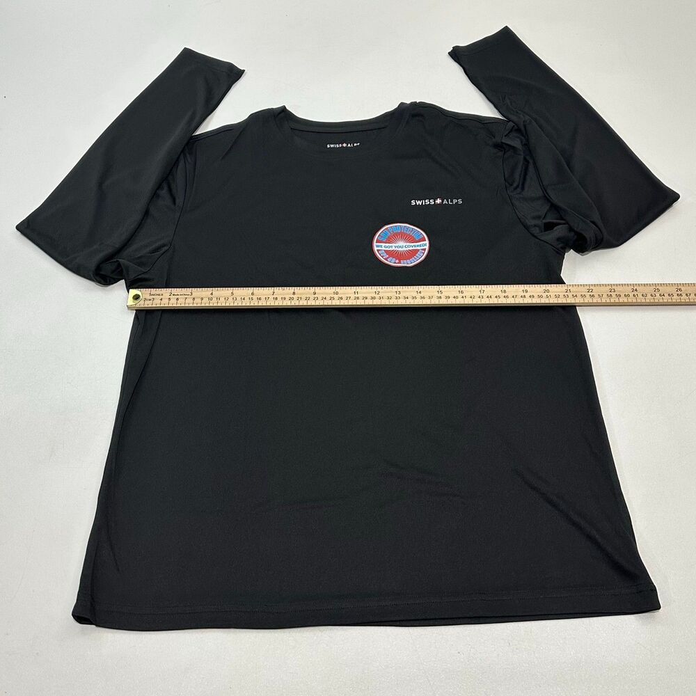 Swiss Alps Long Sleeve Shirt Black Logo, Size Large - Picture 2 of 4